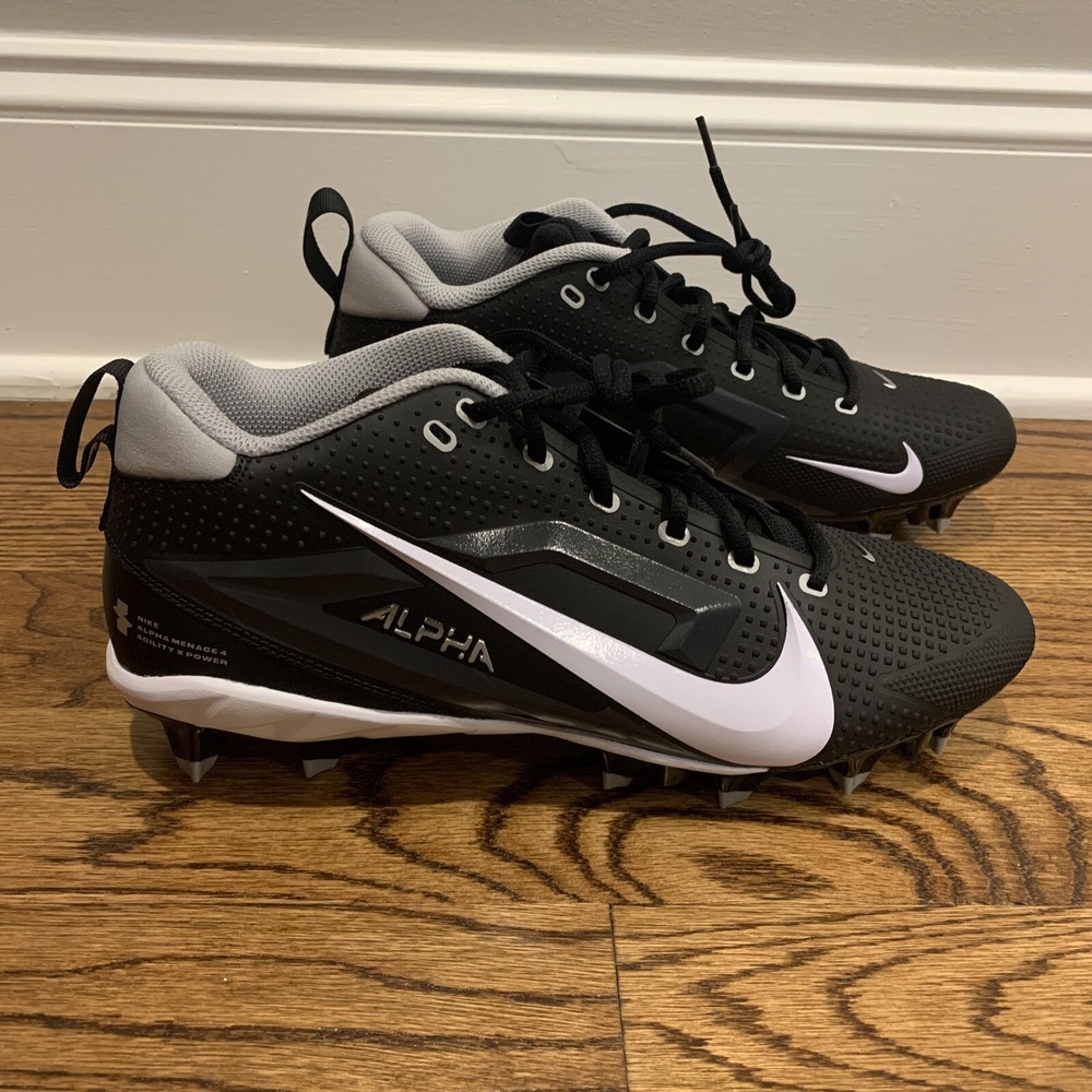 Nike Alpha Menace 4 Varsity Black White Football Cleats Men's Size 11 FN0027-001